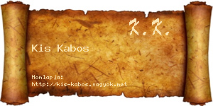 Kis Kabos névjegykártya